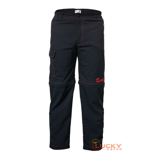 Lucky Catch-Black with Lava Stitch, Convertible Outdoor Fishing Pants
