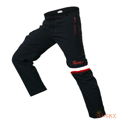 Lucky Catch-Black with Lava Stitch, Convertible Outdoor Fishing Pants