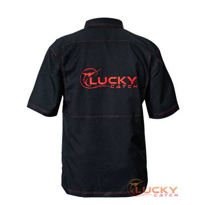 Lucky Catch-Black with Lava Stitch, Precision Fishing Shirt