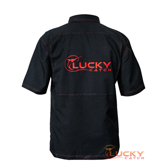 Lucky Catch-Black with Lava Stitch, Precision Fishing Shirt